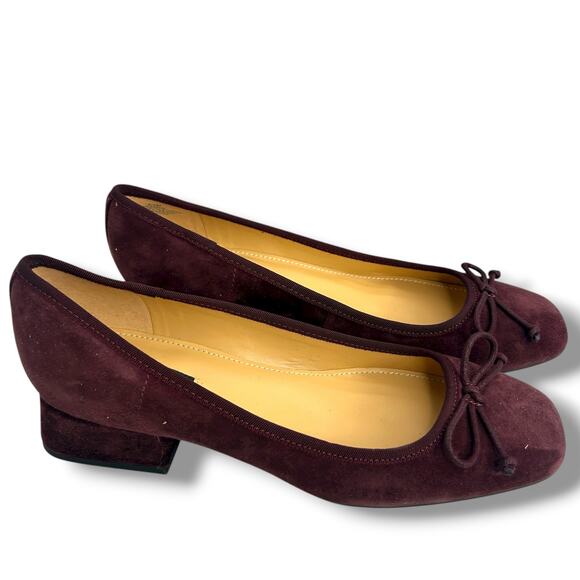 NEW Nine West Dark Red Suede Low Heels Size 8.5 Suedette Maroon Slip On Pumps - Picture 8 of 12